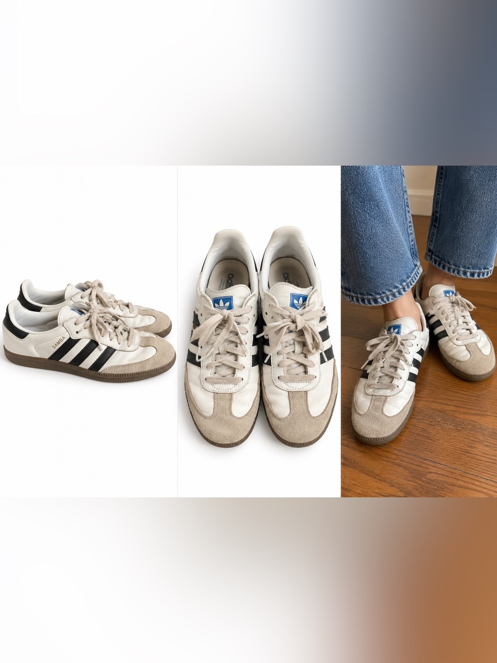 adidas Samba Sneakers - White, Beige & Black